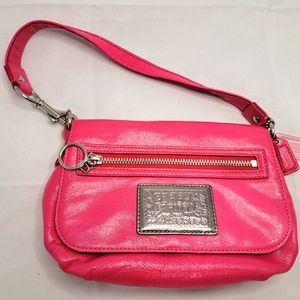 Coach poppy clutch hand bag cute pink
